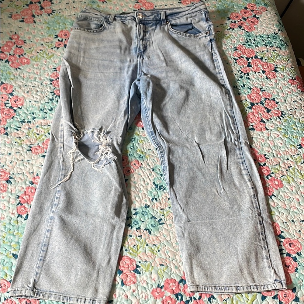 Wild Fable Blue Dad Jeans with Floral Pockets